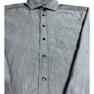 Eton Contemporary‎ Fit Shirt Mens 46 2XL Blue Long Sleeve Button Up Wide Spread